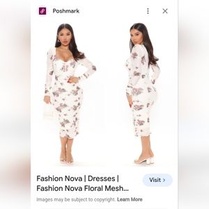 Fashion Nova pretty Floral white dress